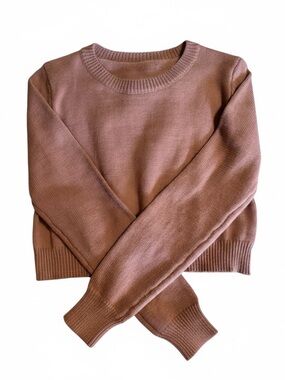 Elegant Mauve Crew Neck Sweater